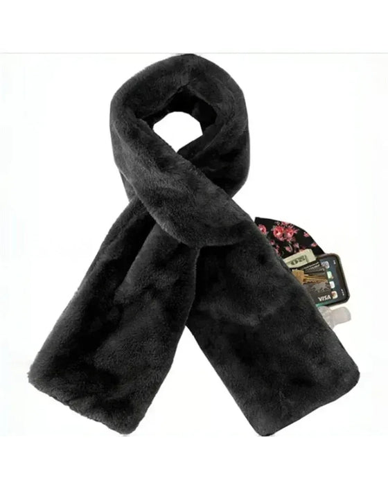 🎁Poche Cachée Écharpe Douillette Chaude Douce Et Sécurisée Fermeture Éclair🧣