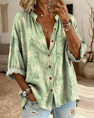 Chemise À Col Imprimée Coupe Ample