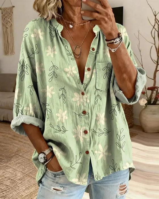 Chemise À Col Imprimée Coupe Ample