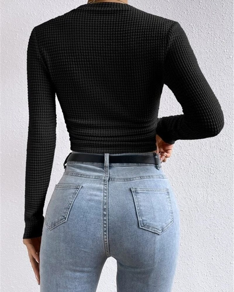 Haut Slim Fit Polyvalent Manches Longues