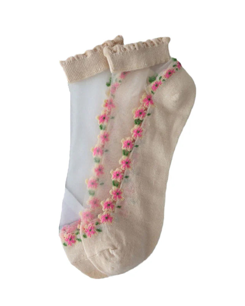 Chaussettes Fleuries Respirables D'Été