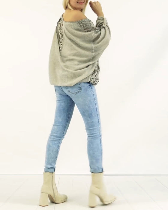 Blouse imprimée à manches longues tempérament