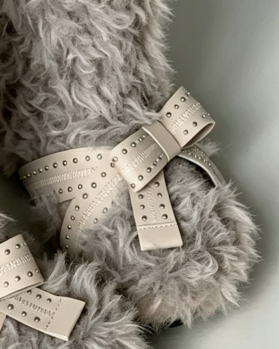 Bottes Pour Femmes Fourrées À Semelle Plate Pour Neige
