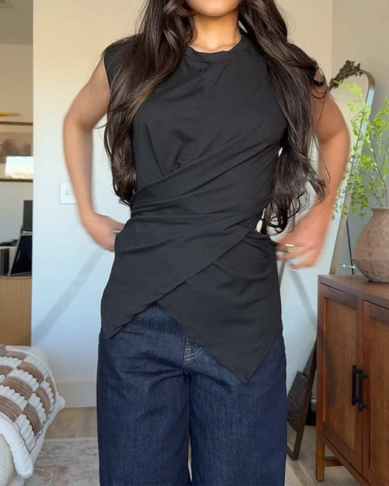 Haut A Ourlet À Bride Croisée Crop Top