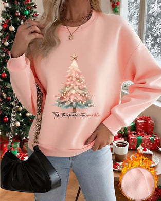 Sweat Arbre De Noël Imprimé Col Rond