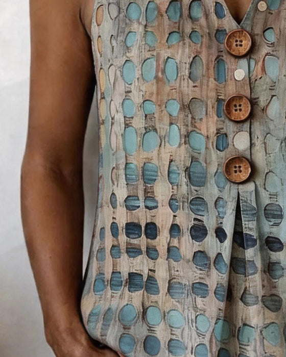 Tank Tops Polka Dot Imprimé Sans Manches