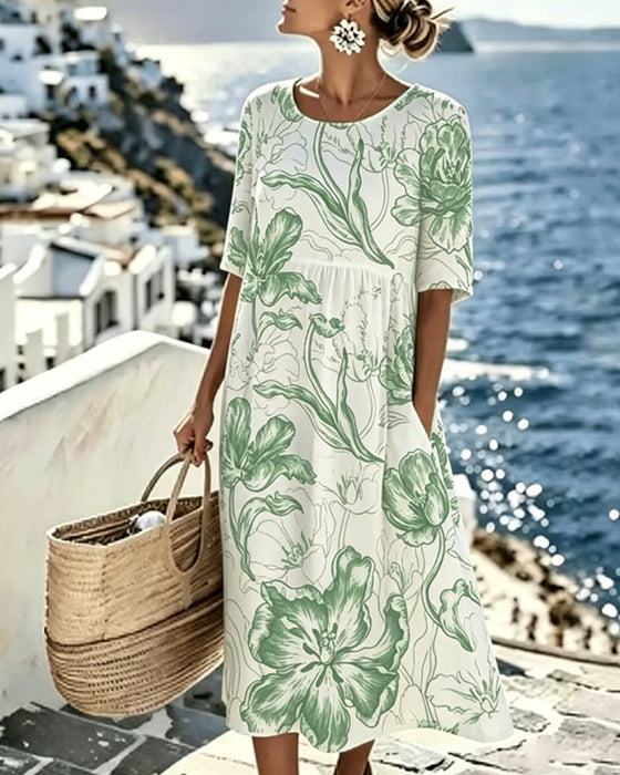 Robe Demi-Manches Imprimé