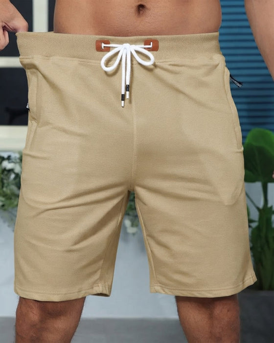 Short Taille Élastique Cordon De Serrage Unie Homme