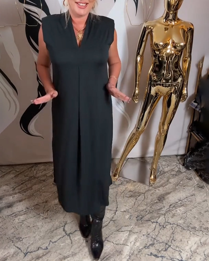 Robe Tendance Sans Manches À Col V