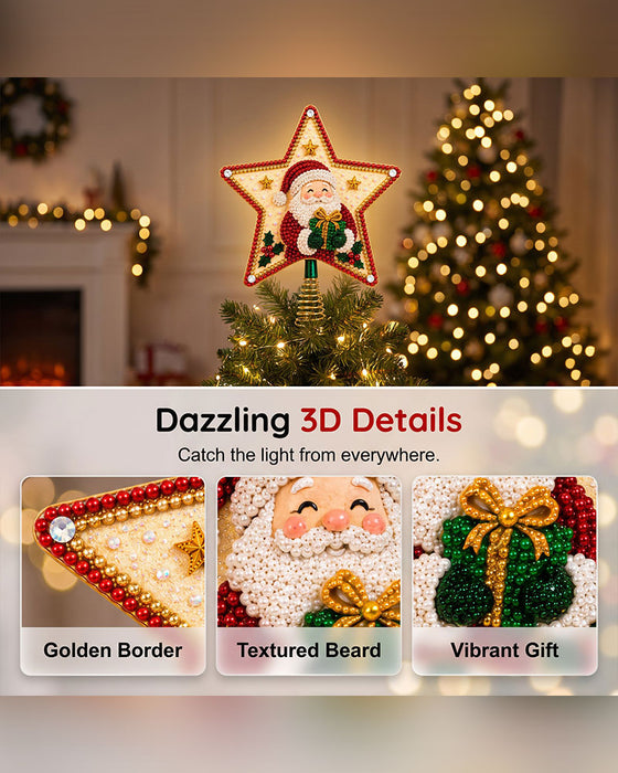 DIY Étoile À Cinq Branches Peinture Diamant Sommet De Sapin De Noël