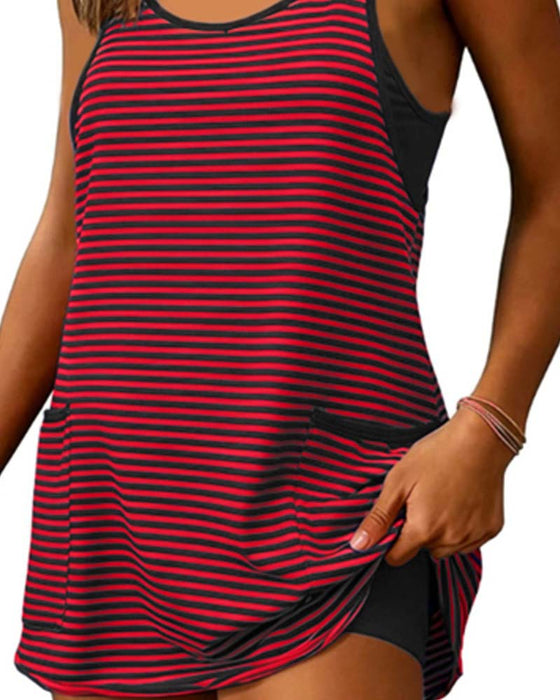 Combinaisons Rayées Sans Manches Camisole Décontractée