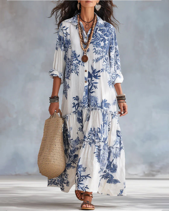 Robe Décontractée Imprimée À Revers