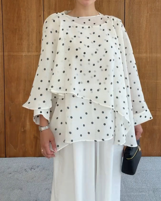 Blouse Polka Dot Irrégulière