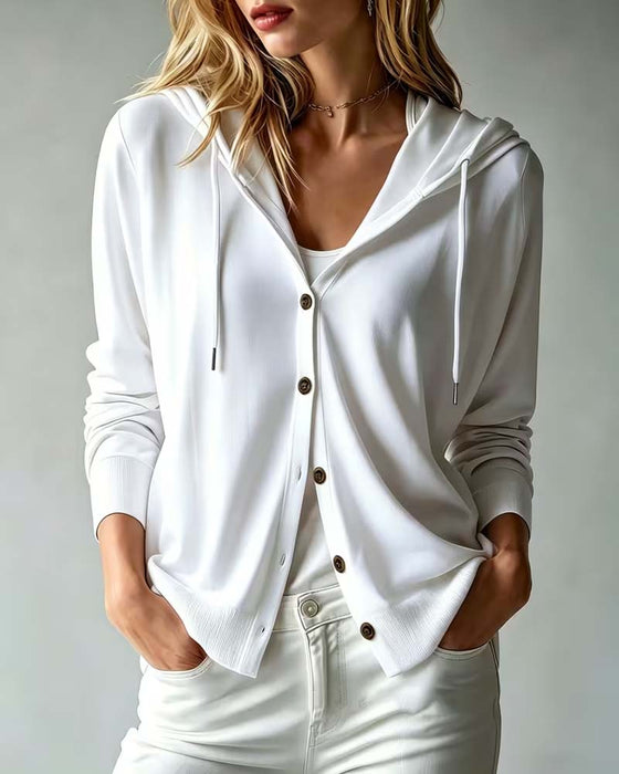 Cardigan À Capuche Tricoté