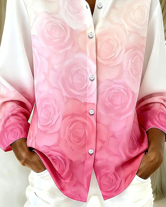 Chemise Dégradé Rose Imprimé