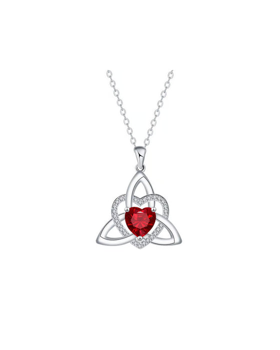 Collier Cœur Nœud Trinitaire Celtique Pierre De Naissance ✨ Pendentif Cœur Nœud Trinitaire Celtique Pierre De Naissance