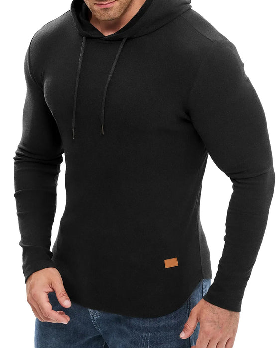 Sweatshirt Homme Unie Manches Longues Capuche