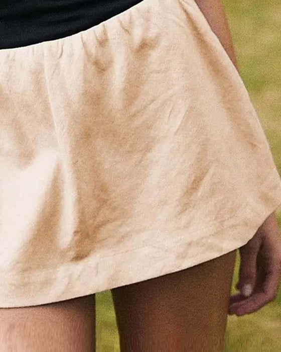 Jupe Deux Pièces Unie Short Intégré