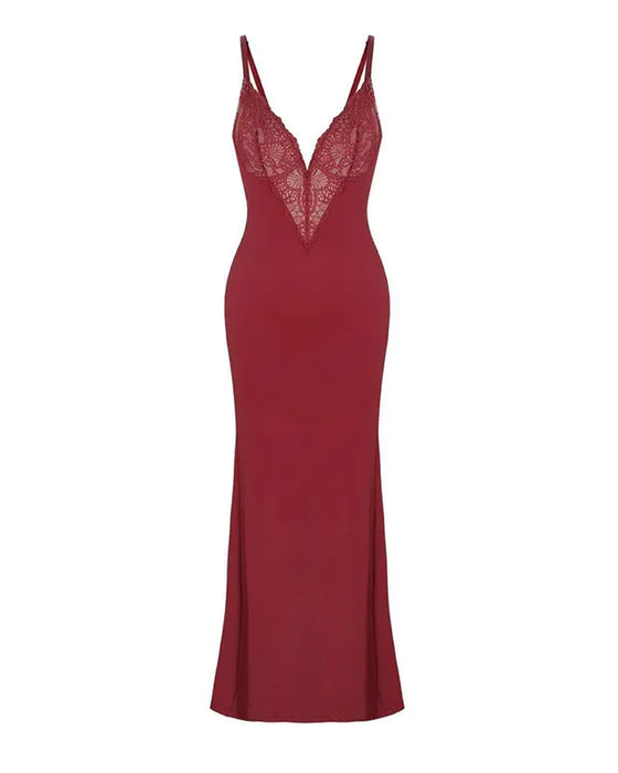 Robe Maxi À Bretelles En Dentelle