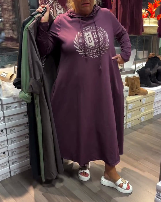 Robe À Capuche Sweat Imprimé