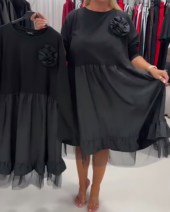 Robe Patchwork Unie Décontractée
