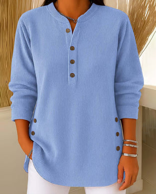 Pull Henley Bouton Unie