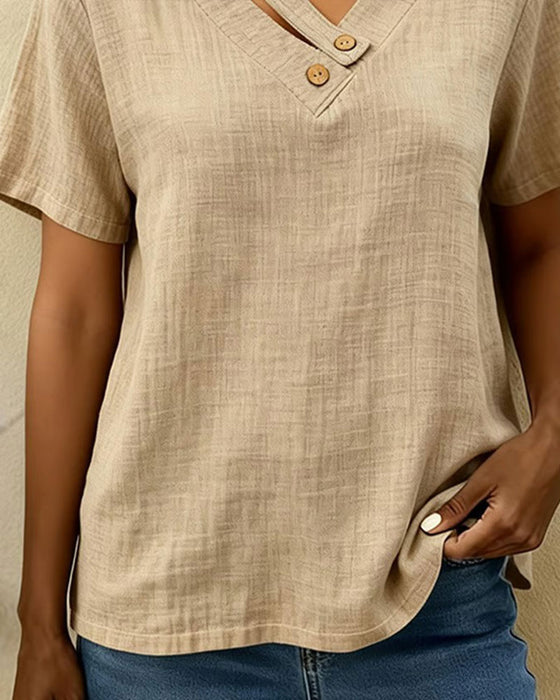 T-Shirt Ampoulé Col V