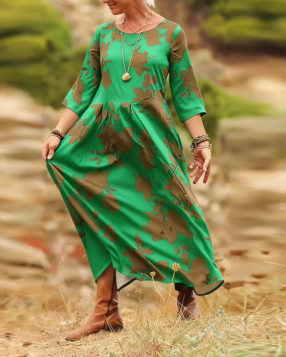 Robe tempérament rétro imprimée