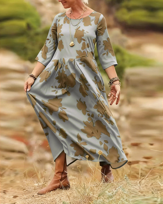 Robe tempérament rétro imprimée