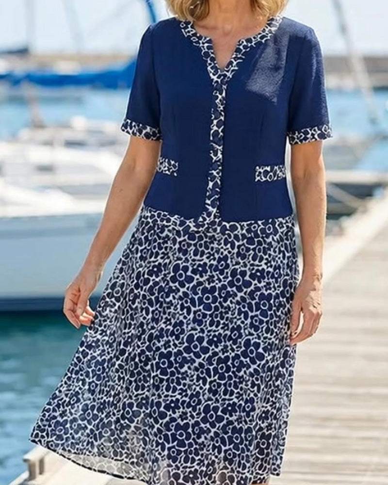 Ensemble Patchwork Florale Haut + Jupe Florale
