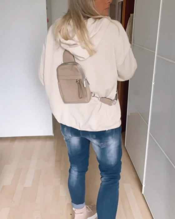 Sweats à capuche amples à imprimé ancre