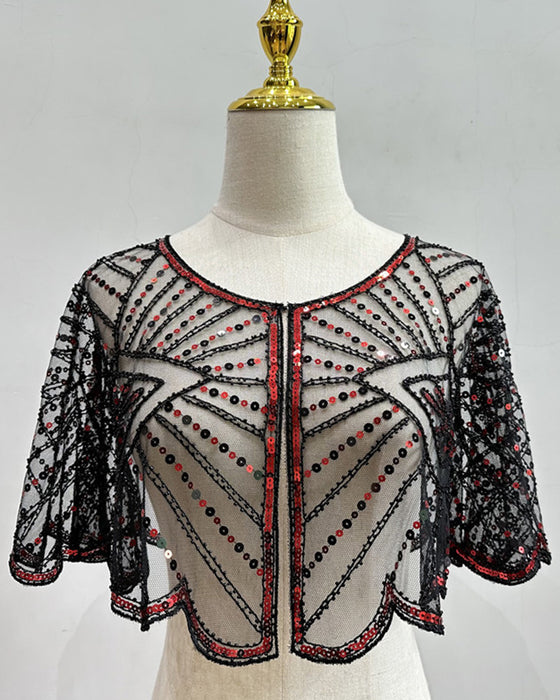 Châle Dentelle Vintage avec Perles