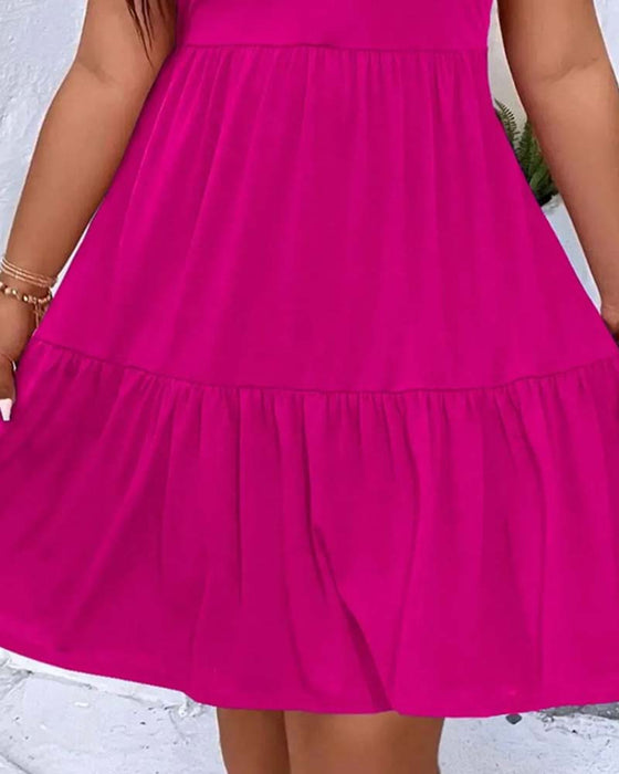 Robe Double Couche À Volants Superposés Débardeur