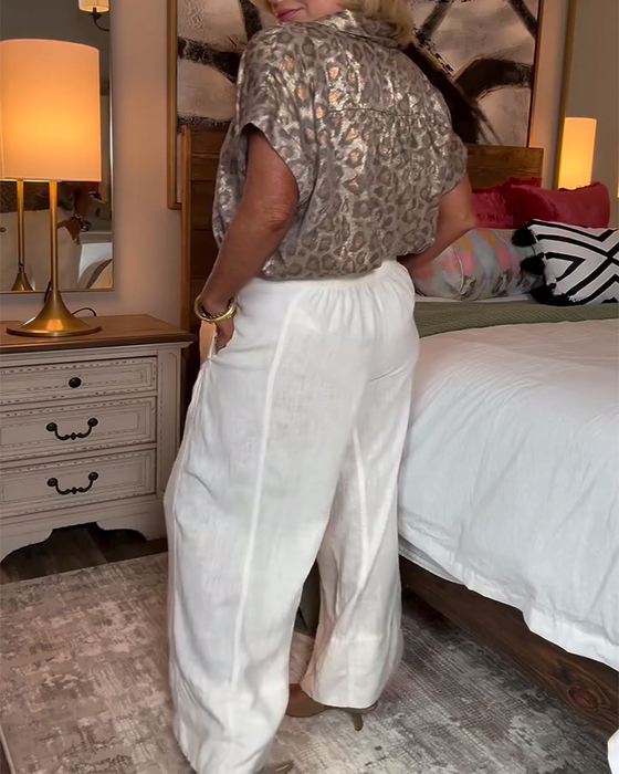 Chemisier décontracté imprimé léopard