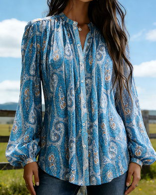 Blouse Boho Fleur de Cajou Imprimé