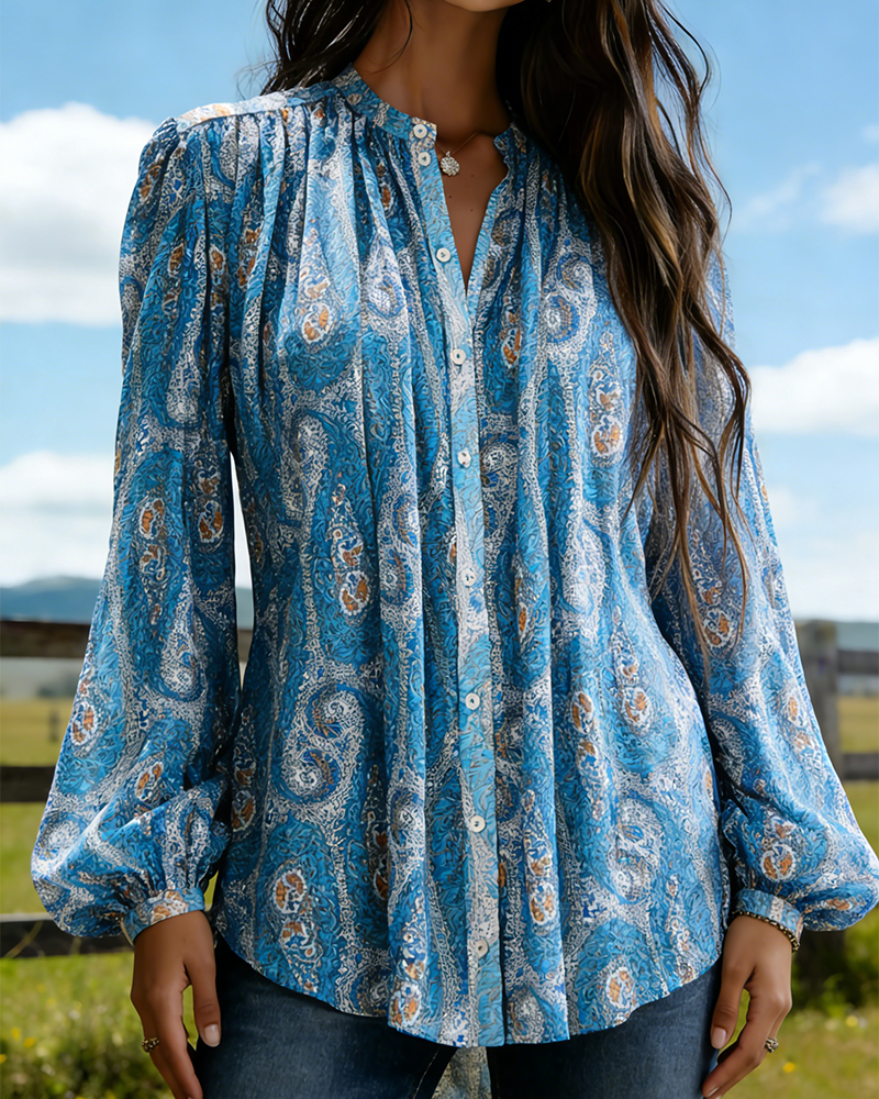 Blouse Boho Fleur de Cajou Imprimé