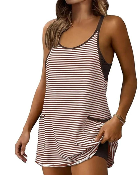 Combinaisons Rayées Sans Manches Camisole Décontractée