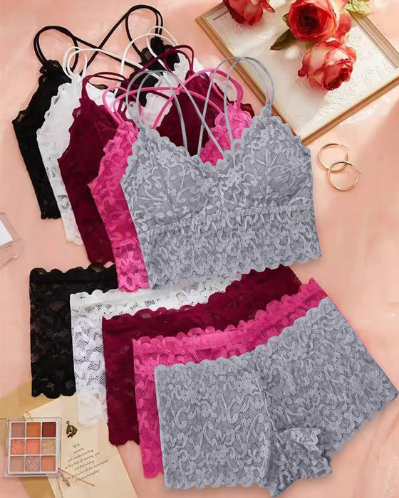 Ensemble Lingerie Dentelle Découpe Dos