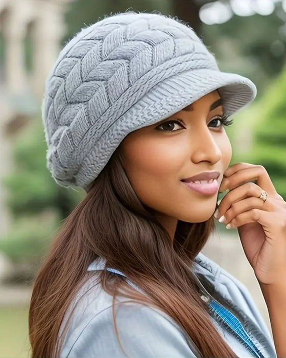 Bonnet Slouchy Beanie En Tricot Torsadé Hiver Pour Femme Doux Chaud Extensible