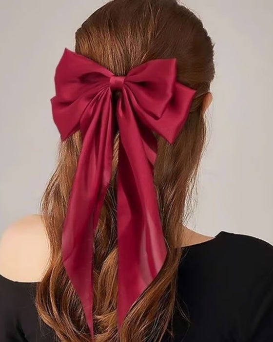 🔥 Grand Nœud Pince À Cheveux Pour Femme – Accessoire De Queue De Cheval Pour Mariage & Quotidien Avec Longue Queue