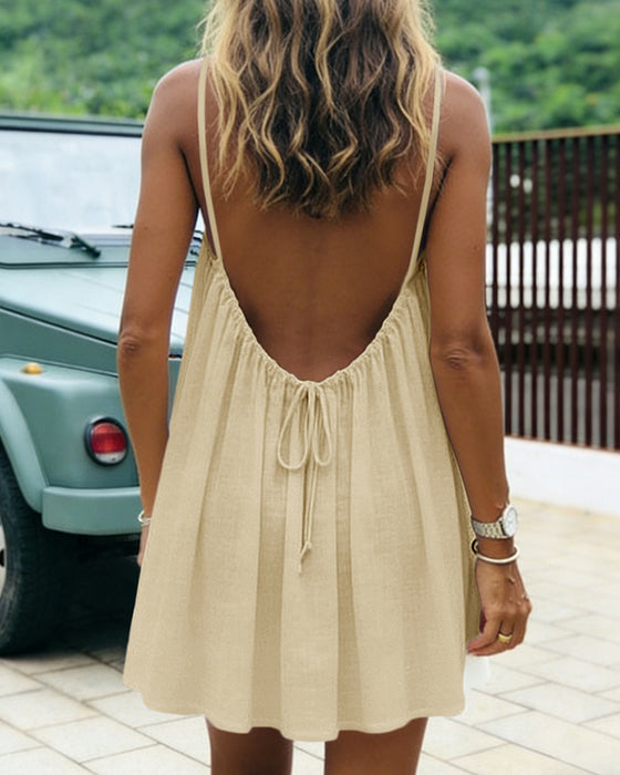 Robe Courte Ample Dos Nu Bretelles