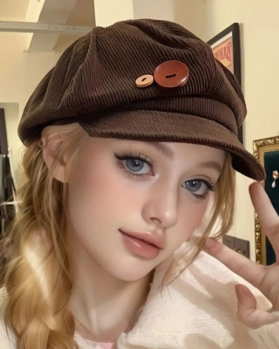 Unisexe Vintage Béret Octogonal