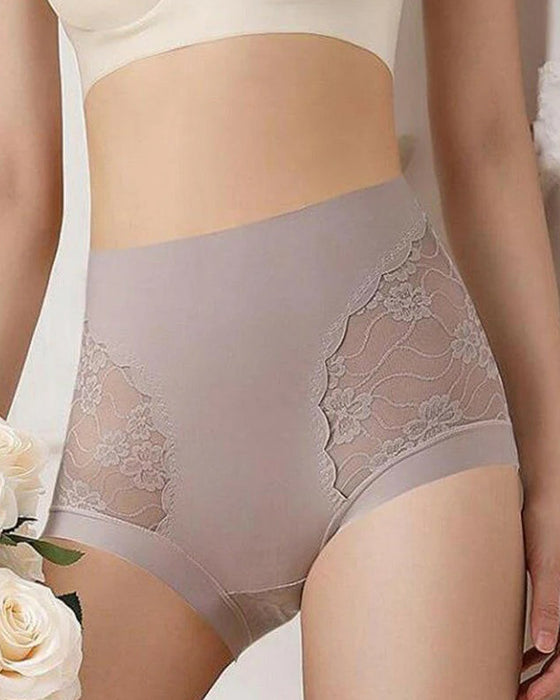 Sous-Vêtements Femme Taille Haute Dentelle Sans Couture Extensible Soyeux