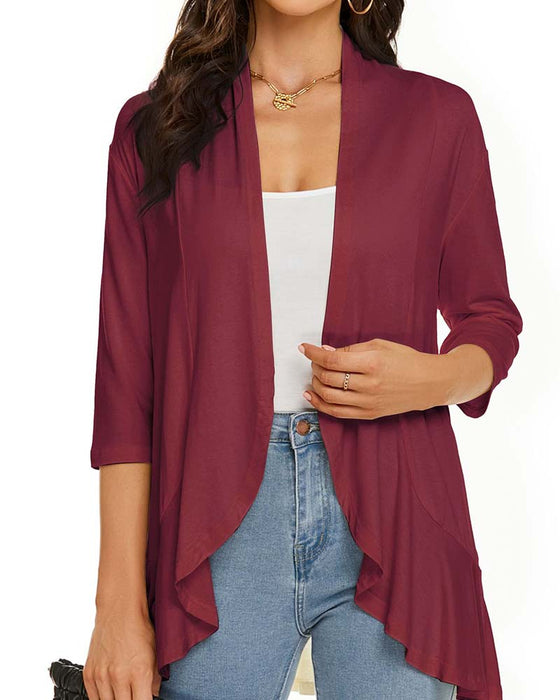 Cardigan Femme Décontracté Léger Devant Ouvert