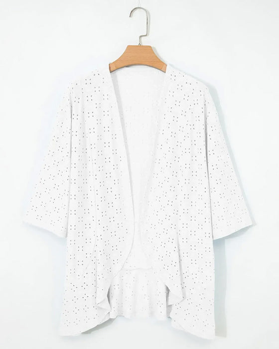 Manteau Devant Ouvert Découpé Court