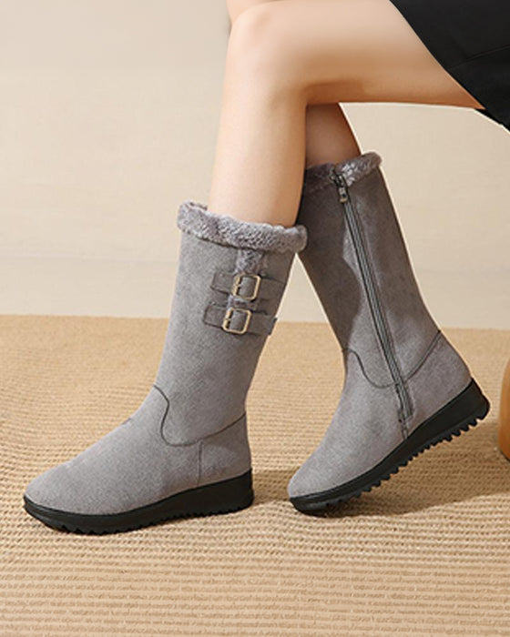 Bottes de Neige Femme Tendance Haute Cheville