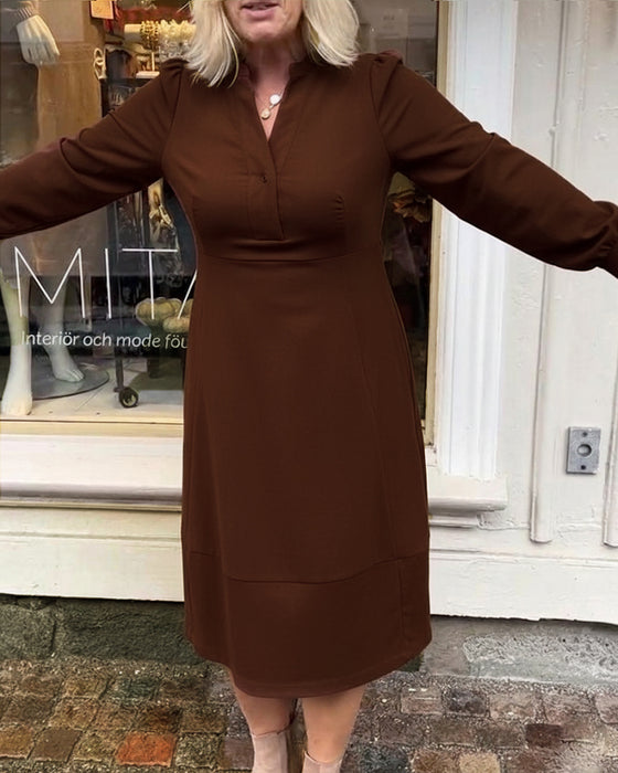 Robe décontractée rétro à manches longues