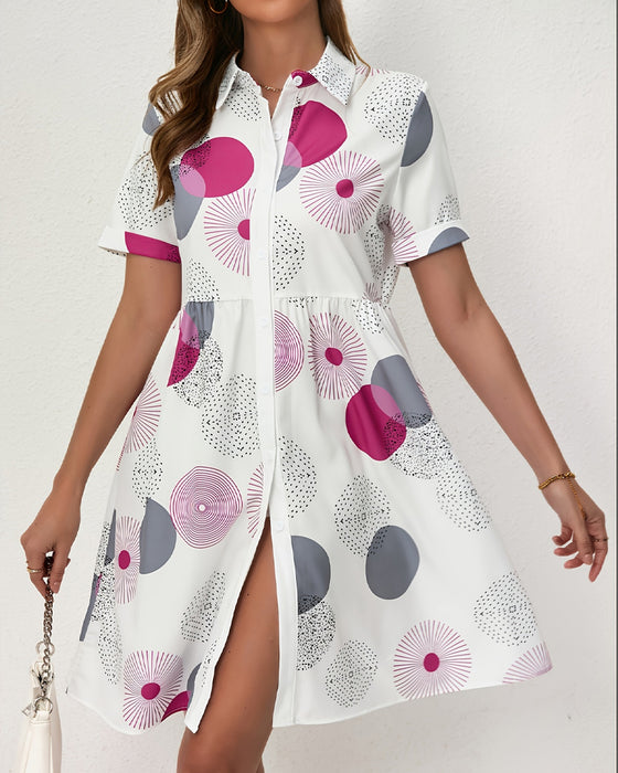 Robe Polka Dot Imprimé Chemise