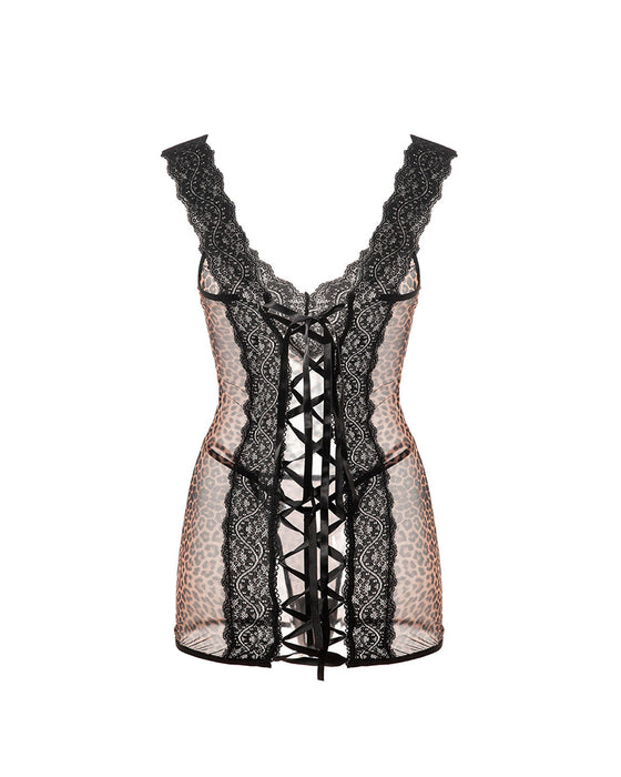 Chemise de Nuit Sexy Bretelles Dentelle