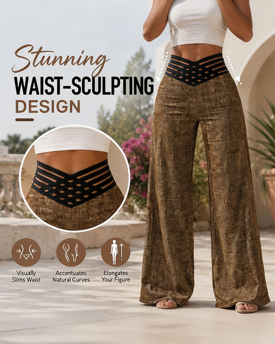 Pantalon Taille Haute Décontracté Tendance Jambe Large